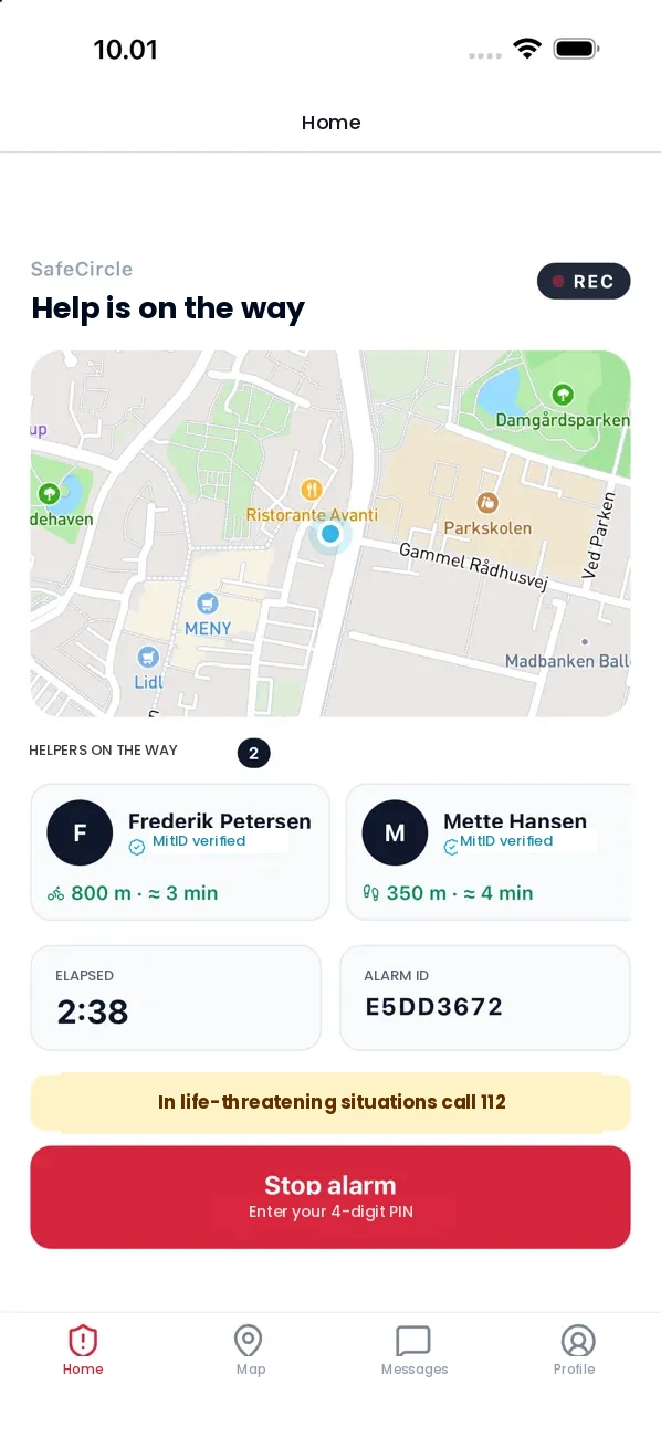 SafeCircle app - Help is on the way